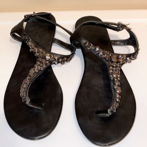 Express Black Crystal Sandals
